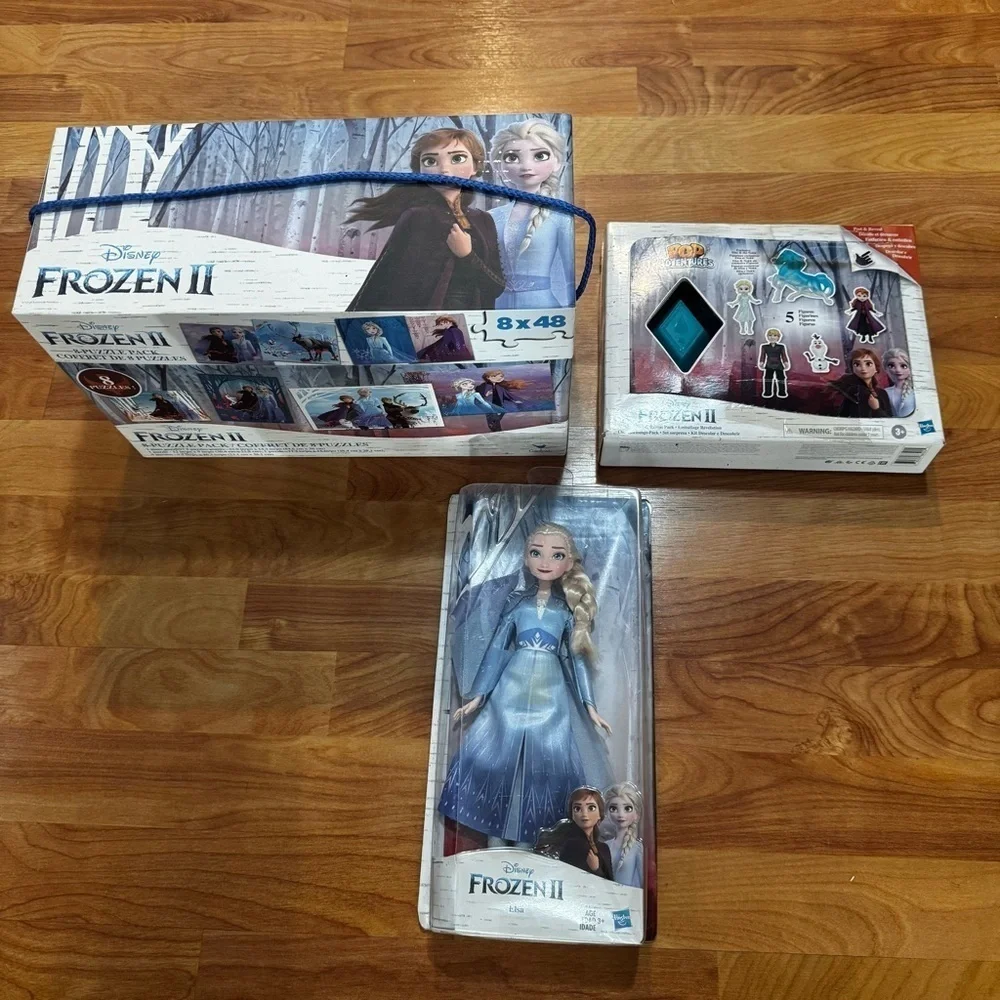Disney Frozen 2 Toys Lot All New Puzzles, Frozen 2 Elsa Doll & Frozen 2 Playset